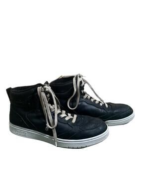 Polo Ralph Lauren Court Lux Leather High-Top Sneaker Black/White Pony SZ 11 Shoe